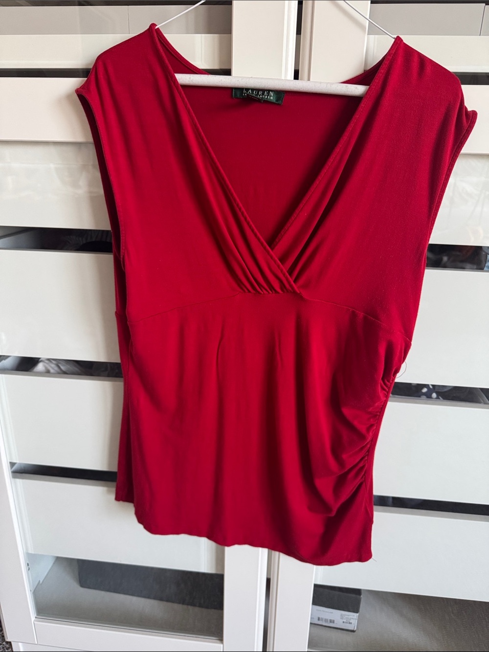Lauren Ralph Lauren Red Stretch Knit Top